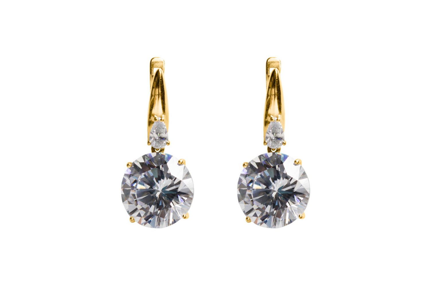 Drop Earrings in Sterling Silver With Amethyst Accents