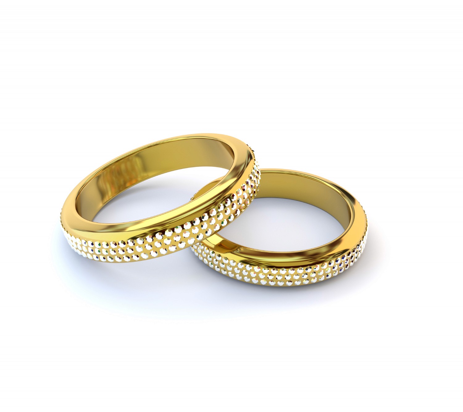 Princess-Cut Ring in Yellow Gold With Diamond Halo